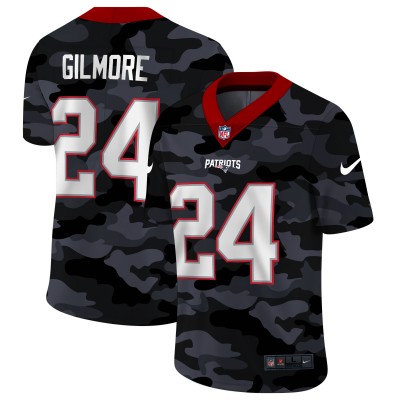 New England New England Patriots #24 Stephon Gilmore Men's Nike 2020 Black CAMO Vapor Untouchable Limited Stitched NFL Jersey Men's